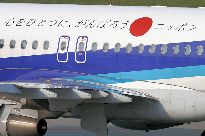 心をひとつに、がんばろうニッポン！ ANA(全日空) A320 JA8392